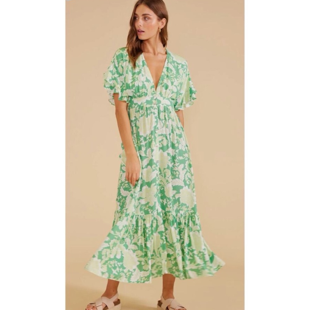 MinkPink Green Maxi Dress